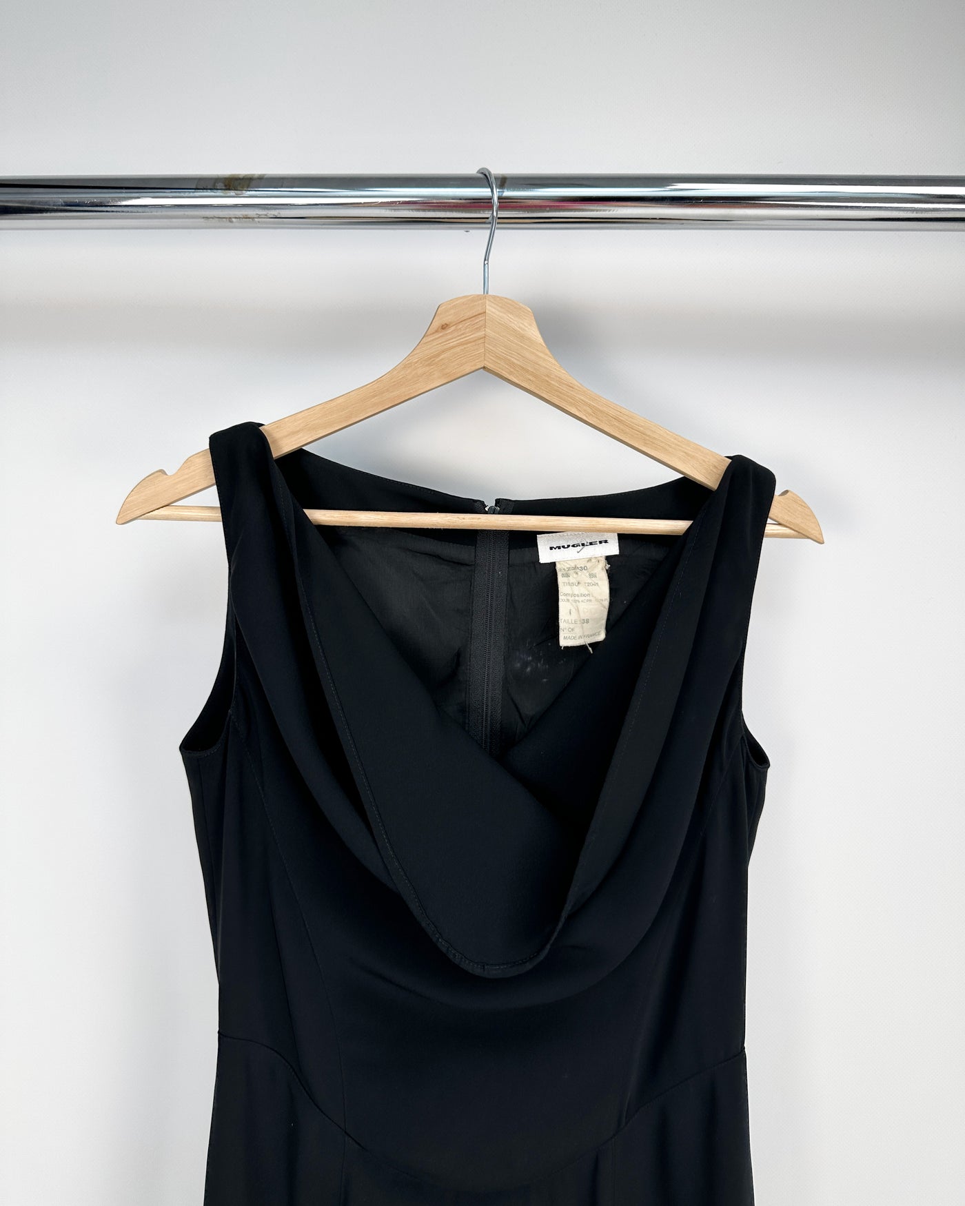 Thierry Mugler Black Zipped Maxi Dress 1990's