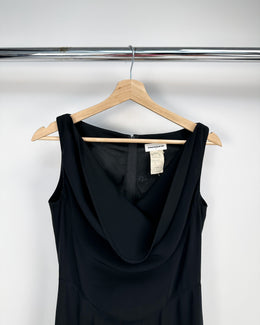 Thierry Mugler Black Zipped Maxi Dress 1990's