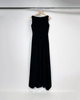 Thierry Mugler Black Zipped Maxi Dress 1990's