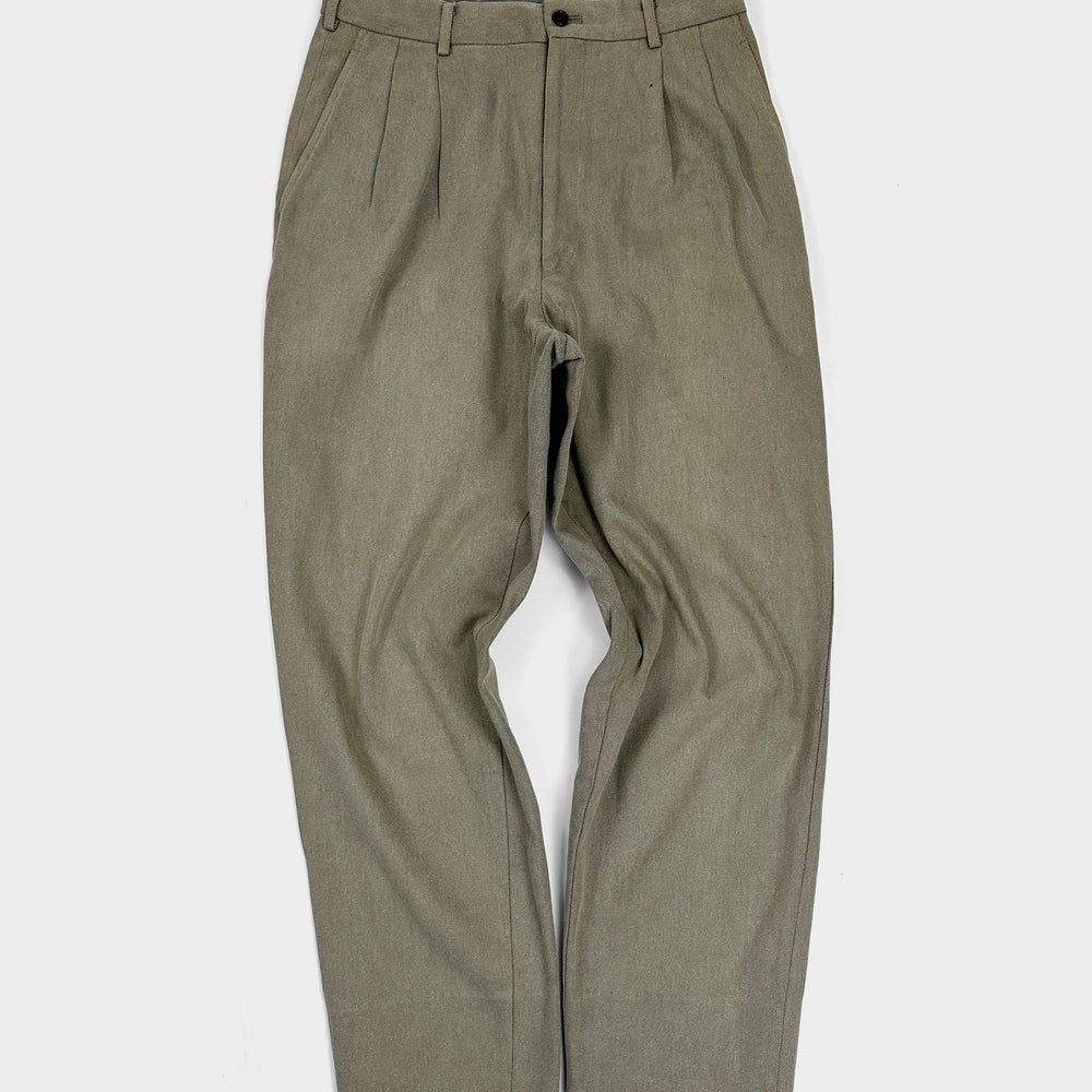 Comme Des Garçons Homme Green High-Waisted Pants 1992