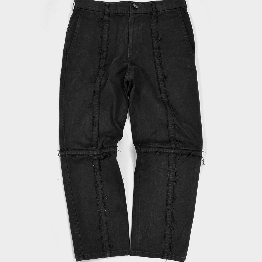 Comme Des Garçons Homme Black Distressed Crosses Pants 2003