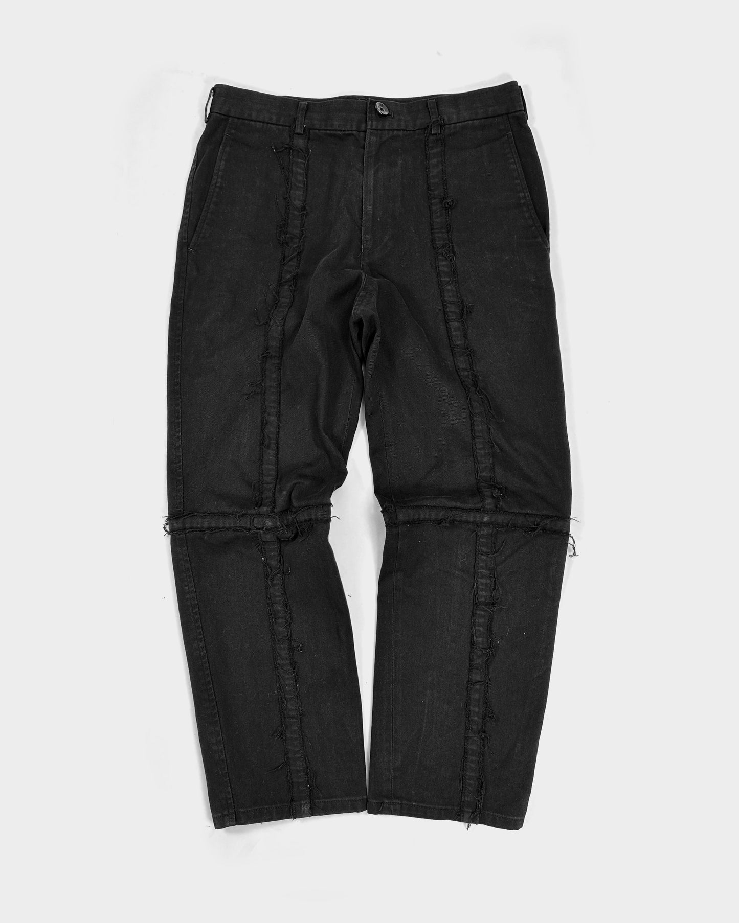 Comme Des Garçons Homme Black Distressed Crosses Pants 2003