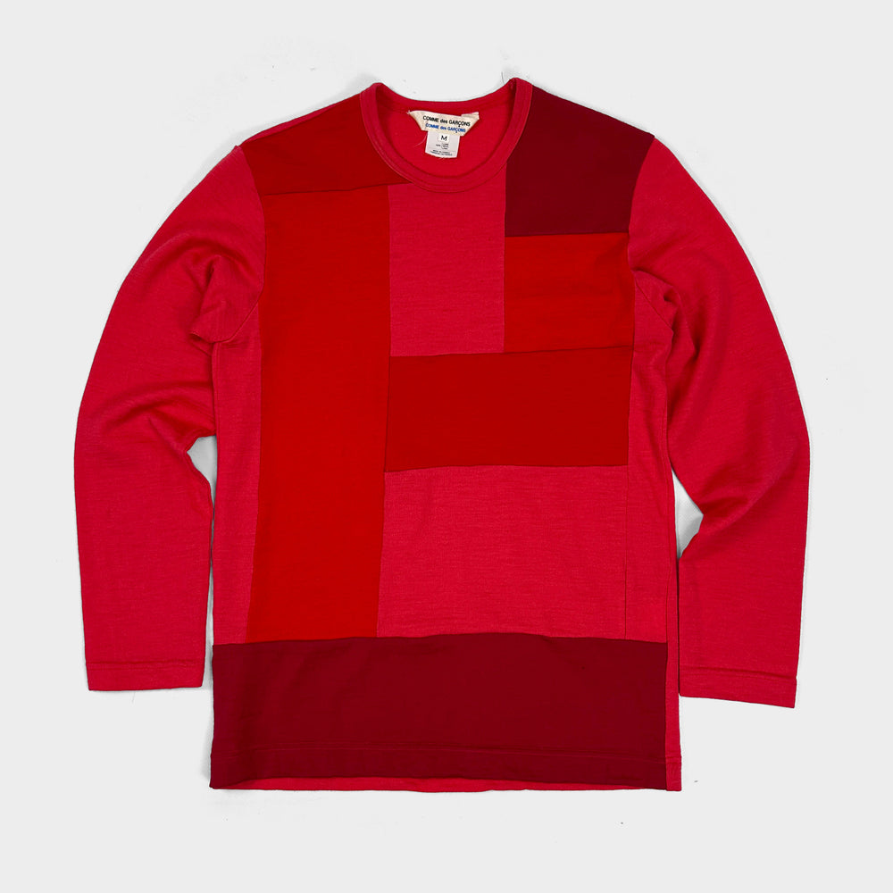 Comme des Garçons Red Wool Deconstructed Top 2000's