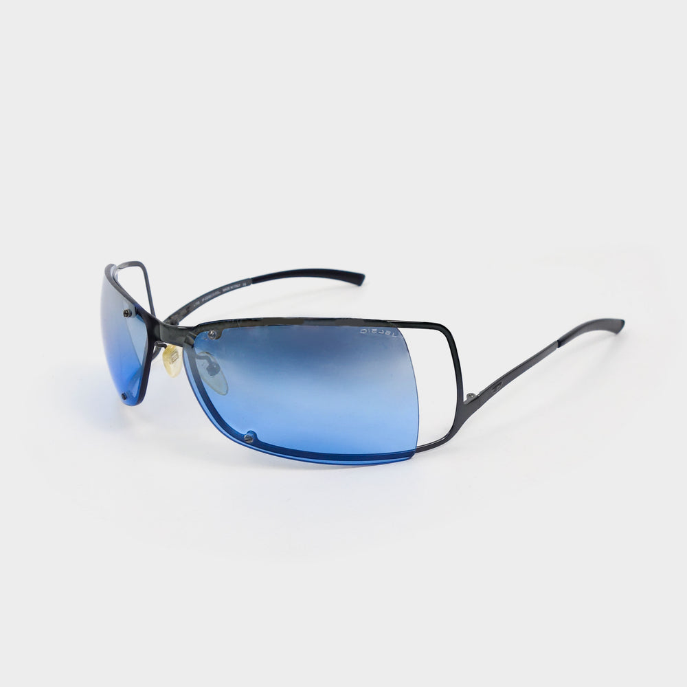 Diesel Cold-Frame Blue Smoked Sunglasses 2000's