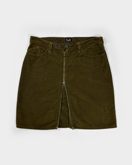 Dolce & Gabbana Dark Green Corduroy Skirt 2000's