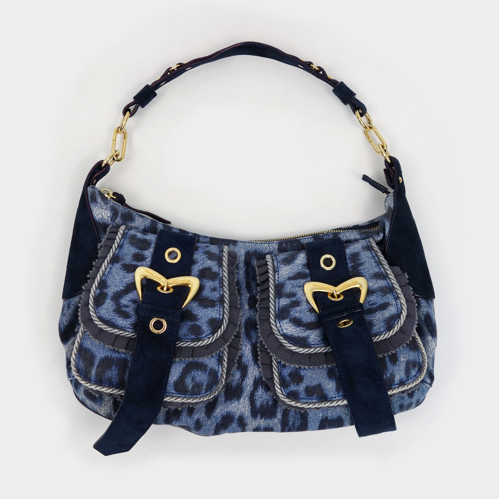 Roberto Cavalli Freedom Blue Cheetah Bag 2000's