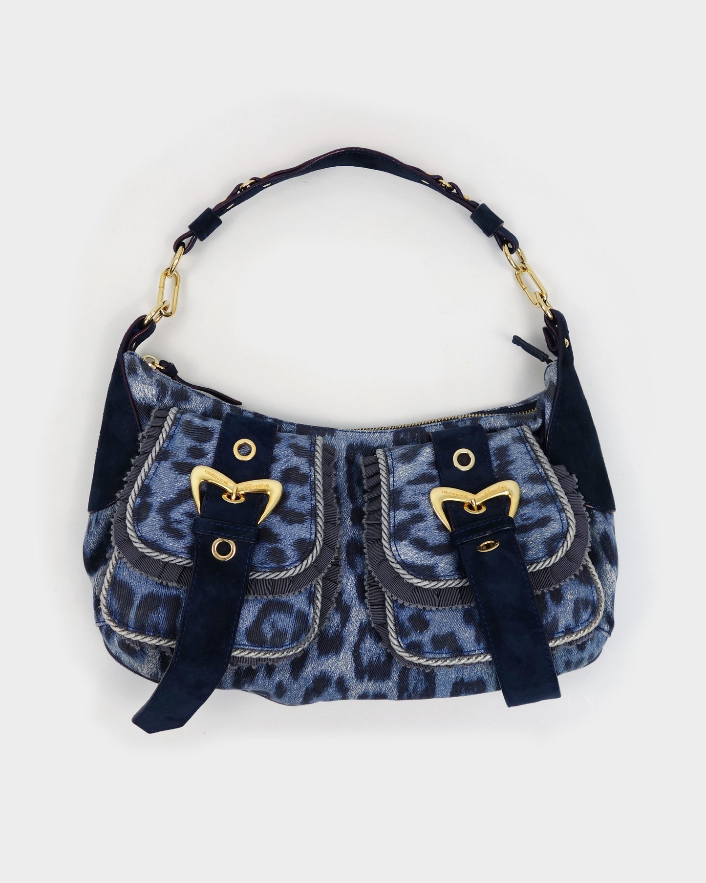 Roberto Cavalli Freedom Blue Cheetah Bag 2000's