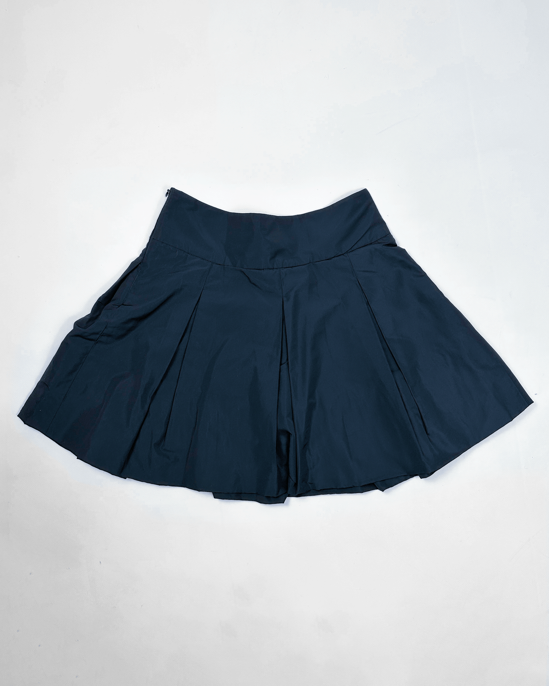 Miu Miu Navy Blue Pleated Mini Skirt 2000's