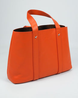Mugler Orange Big Leather Hand Bag 2000's