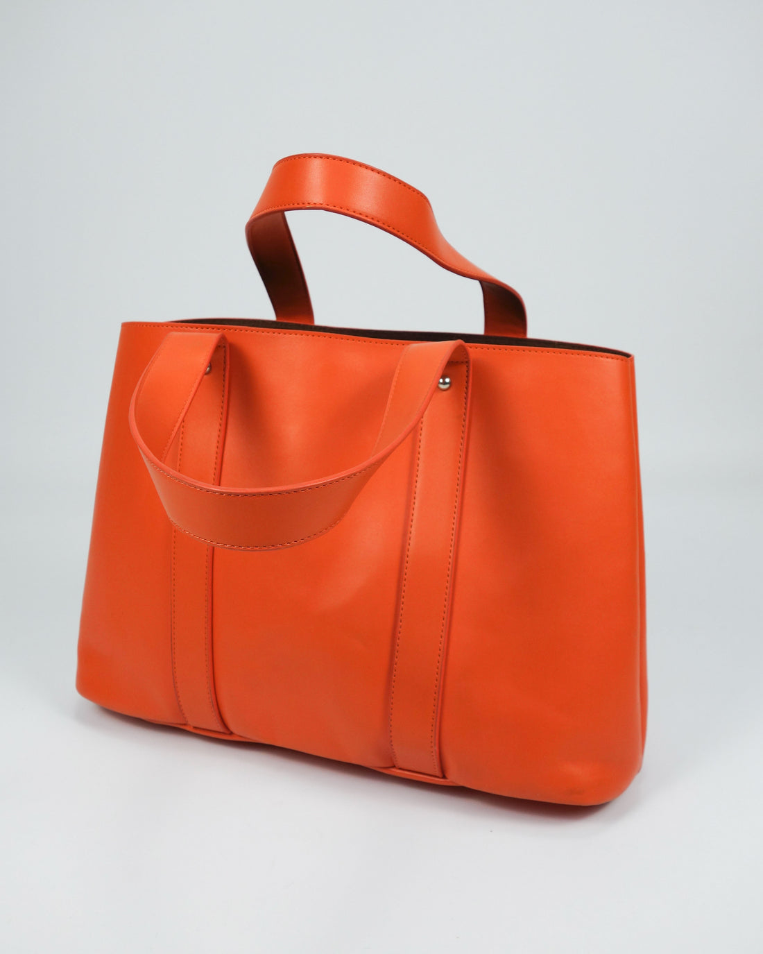 Mugler Orange Big Leather Hand Bag 2000's