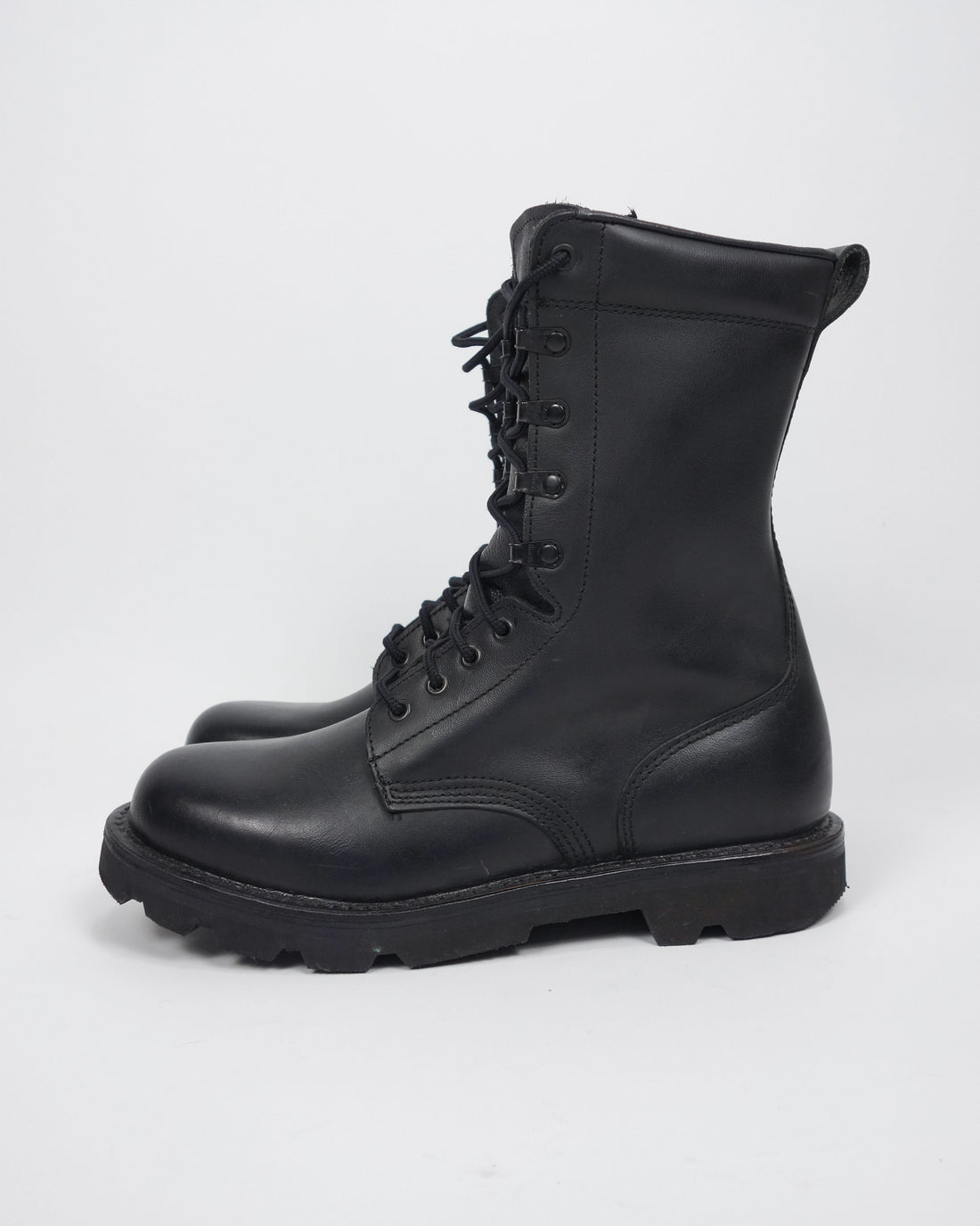 Military Leather Black Combat Boots 1990's