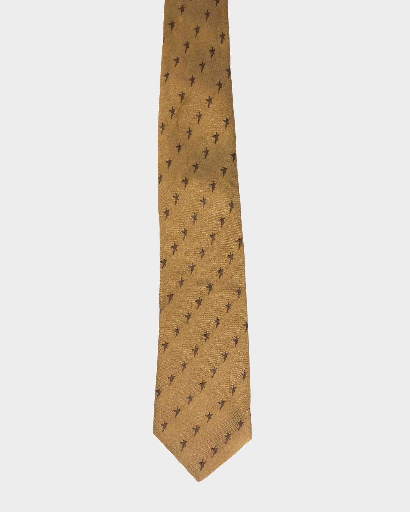 Mugler Beige Logo Silk Tie 2000's