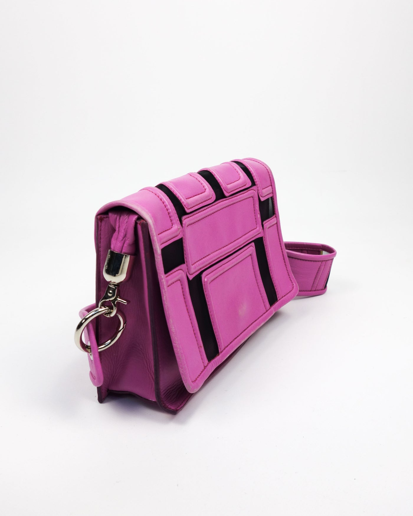 Versace Pink Squares Leather Bag 2000's