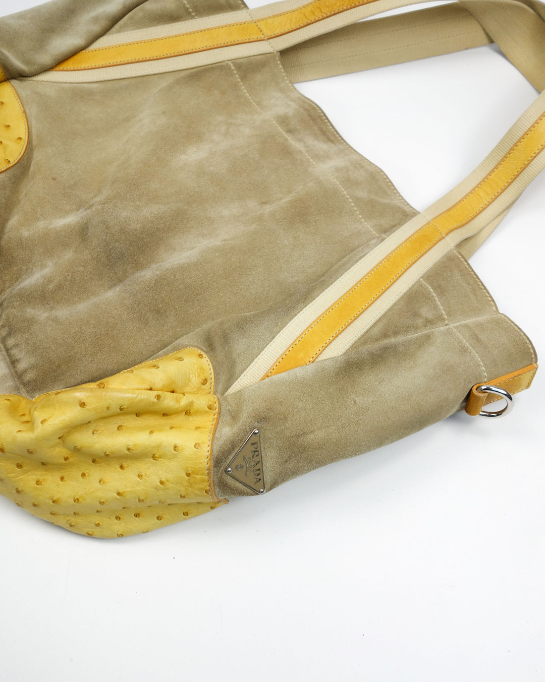 Prada Sea Life Leather + Suede Tote Bag 2000's
