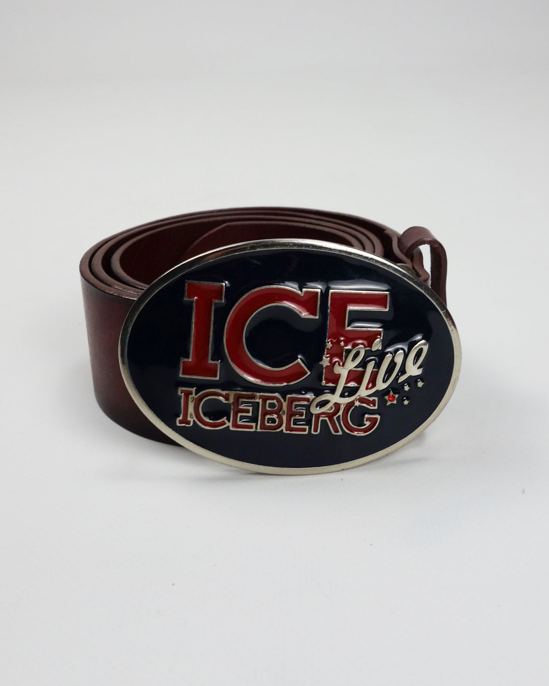 Iceberg "Ice Live" Brown Leather Belt 2000's