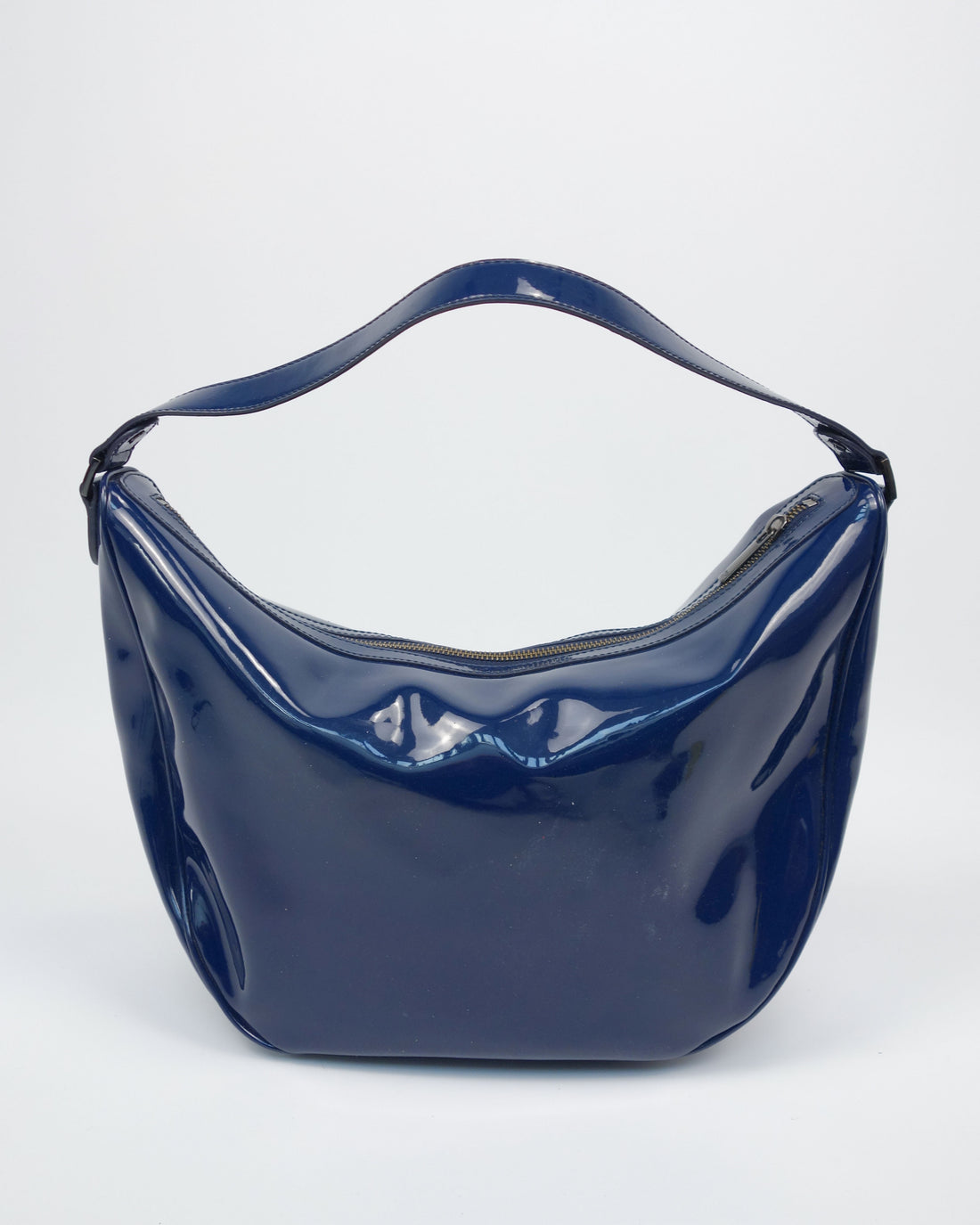 Armani Navy Blue Shiny Shoulder Bag 2000's