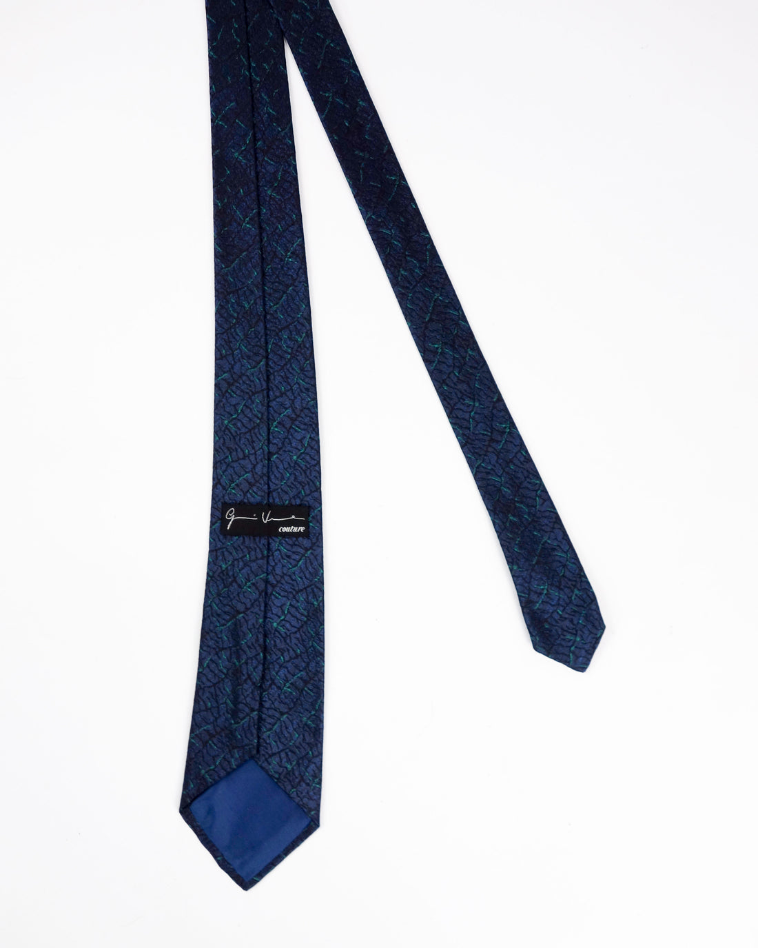 Gianni Versace Blue and Green Detailed Silk Tie 1990's