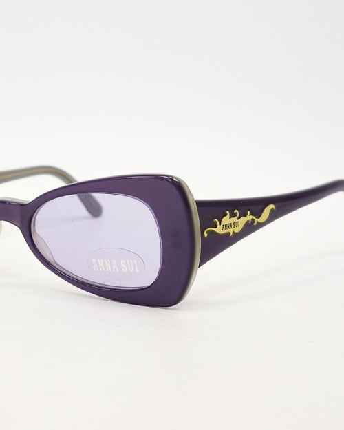 Anna Sui Cat Eye Purple Sunglasses 2000's - Vintagetts