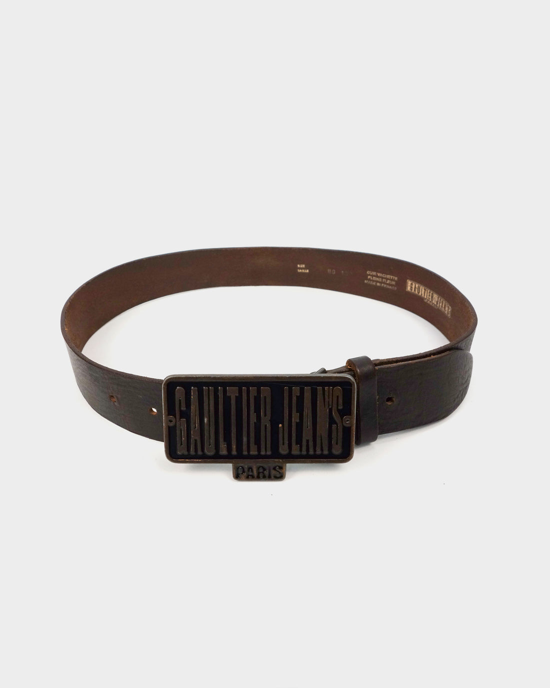 Jean Paul Gaultier Squared Logo Leather Belt 2000's