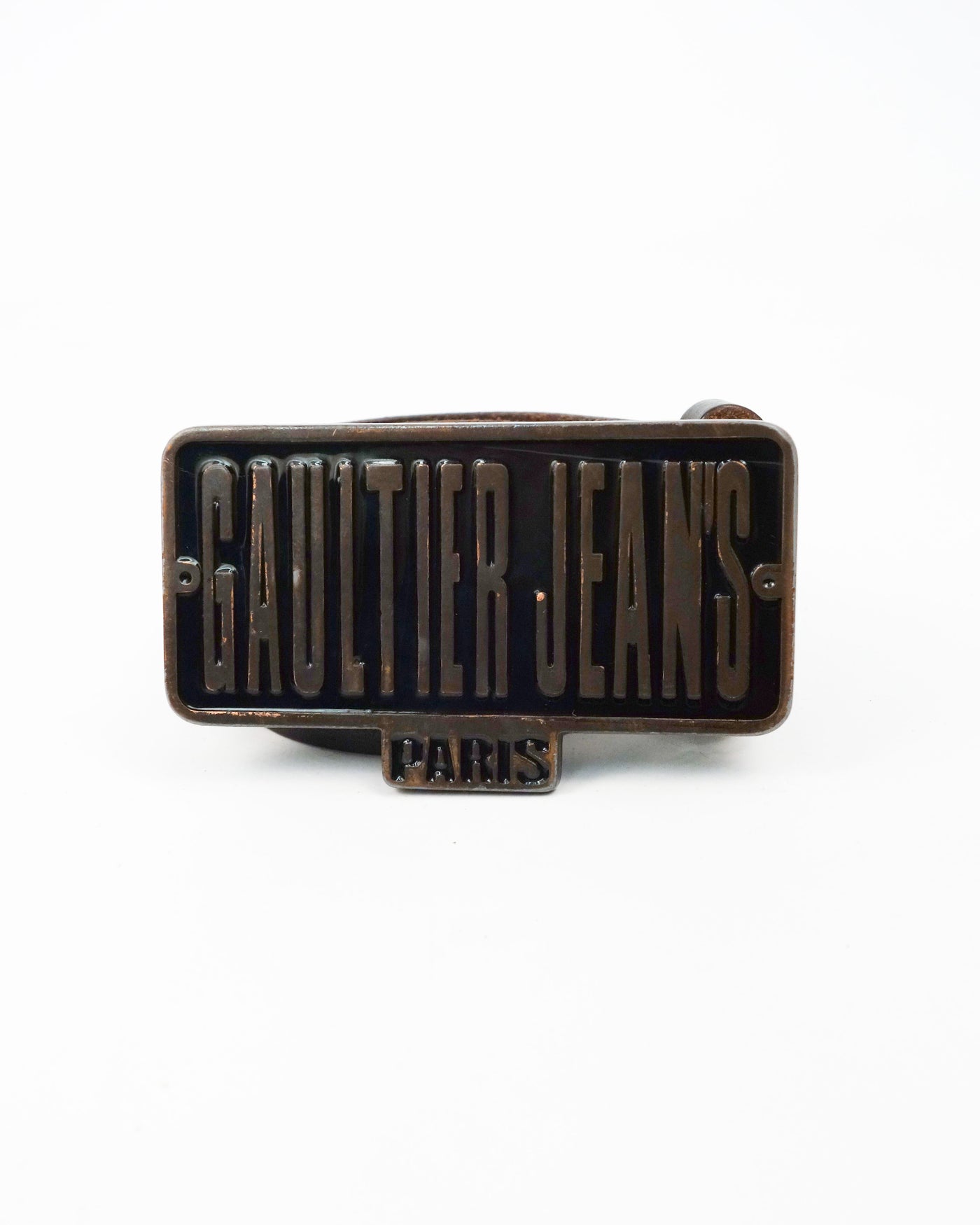 Jean Paul Gaultier Squared Logo Leather Belt 2000's