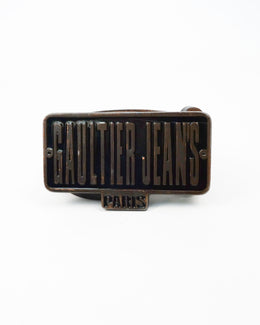 Jean Paul Gaultier Squared Logo Leather Belt 2000's