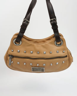 Versace Decorated Beige Leather Bag 2000's