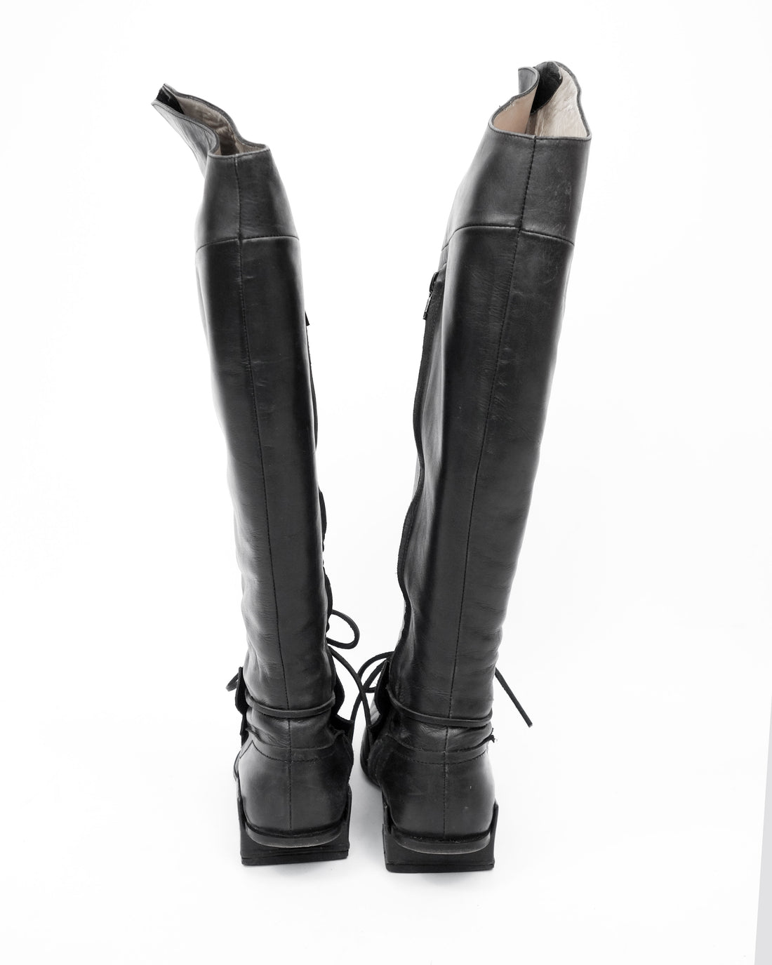 Marithé Francois Girbaud Laced High Leather Boots 1990's