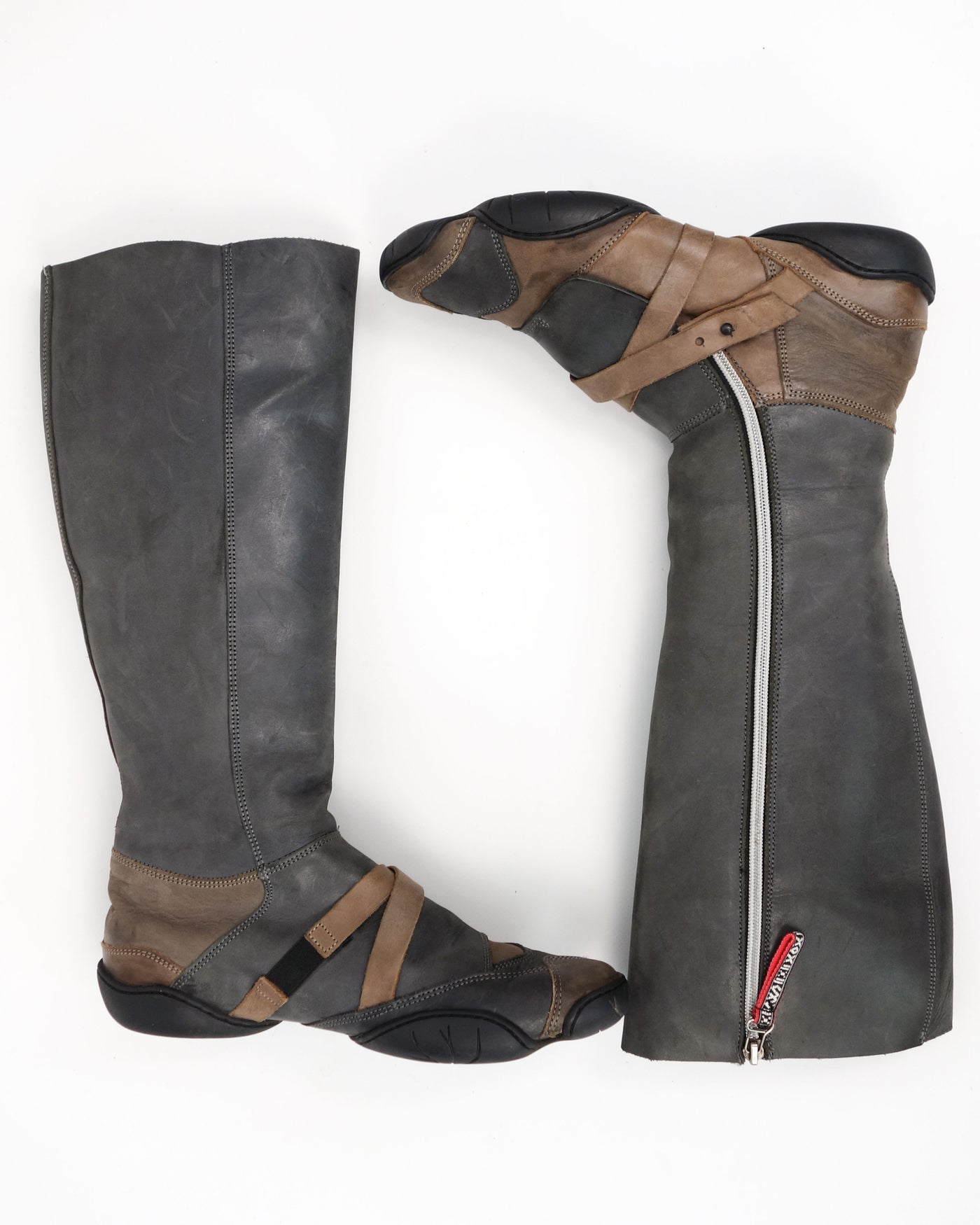 Marithé Francois Girbaud Racing Leather Boots 1990's