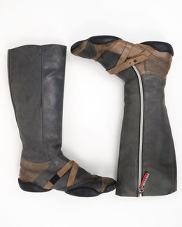 Marithé Francois Girbaud Racing Leather Boots 1990's
