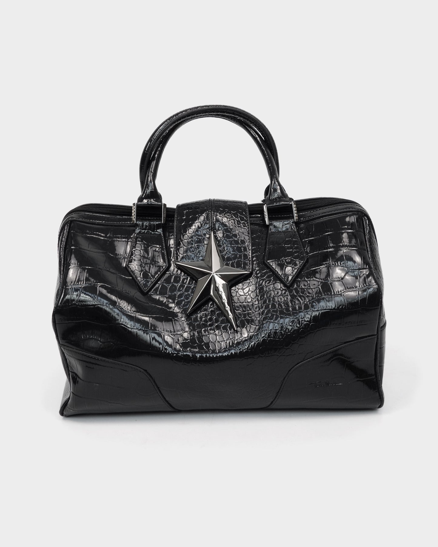 Mugler Reptile Skin Black Shiny Bag 2000's