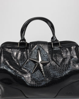 Mugler Reptile Skin Black Shiny Bag 2000's