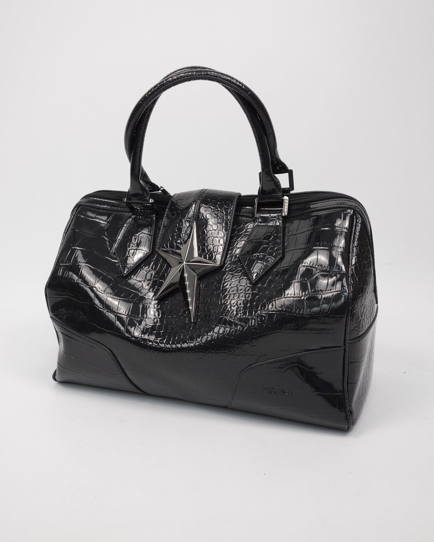 Mugler Reptile Skin Black Shiny Bag 2000's