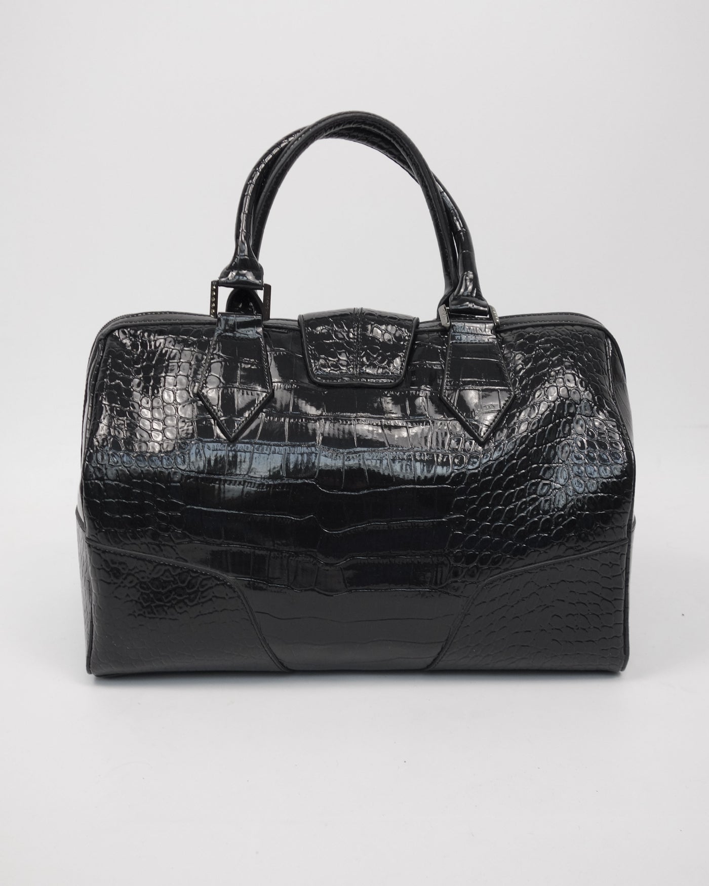 Mugler Reptile Skin Black Shiny Bag 2000's