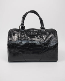 Mugler Reptile Skin Black Shiny Bag 2000's