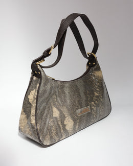 Cavalli Freedom Cracked Leather Shoulder Bag 2000's