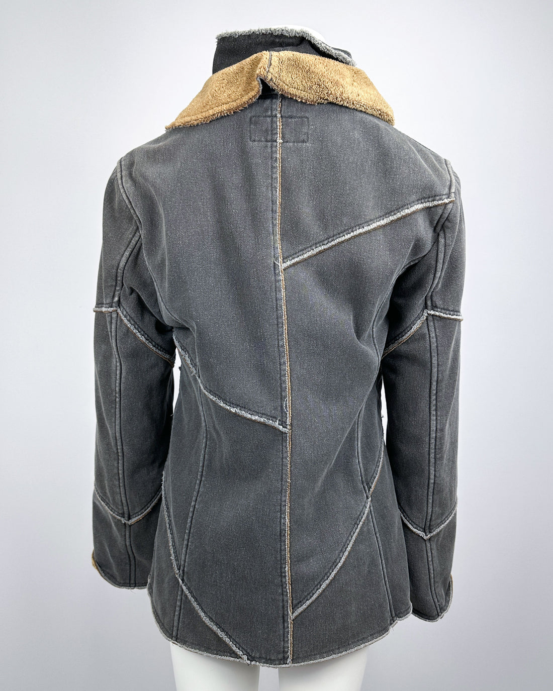 Armani Raw Edge Asymmetric Grey Jacket 1990's