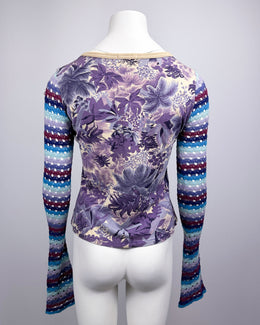 Custo Barcelona Flowers Wool Sleeves Top 1990's