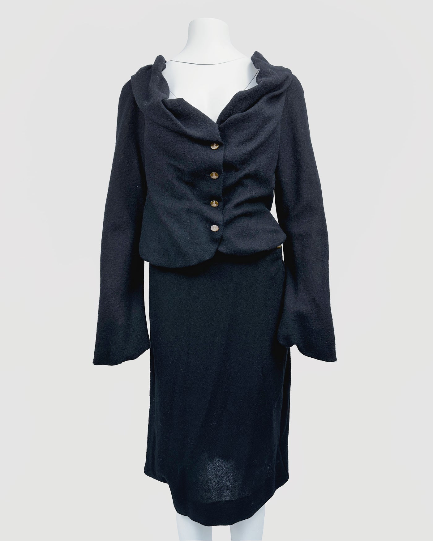 Vivienne Westwood Black Wool 2-Piece Set F/W 2009