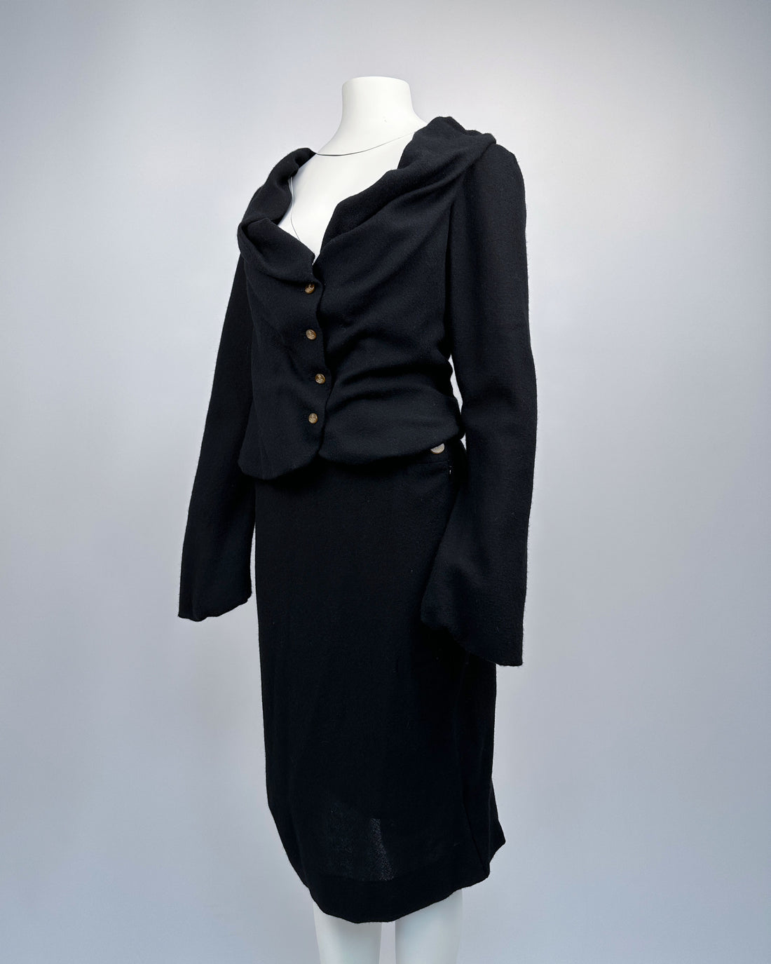 Vivienne Westwood Black Wool Pleated Set 1990's