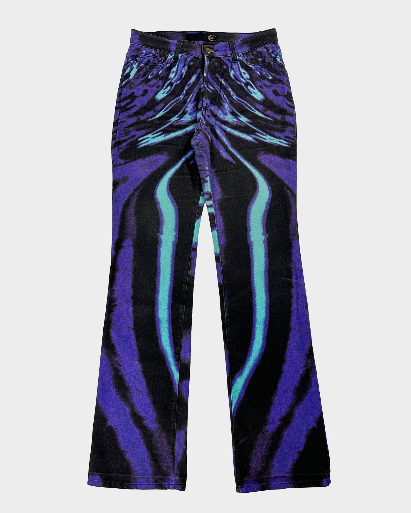 Roberto Cavalli Psychedelic Purple Print Pants 2000's