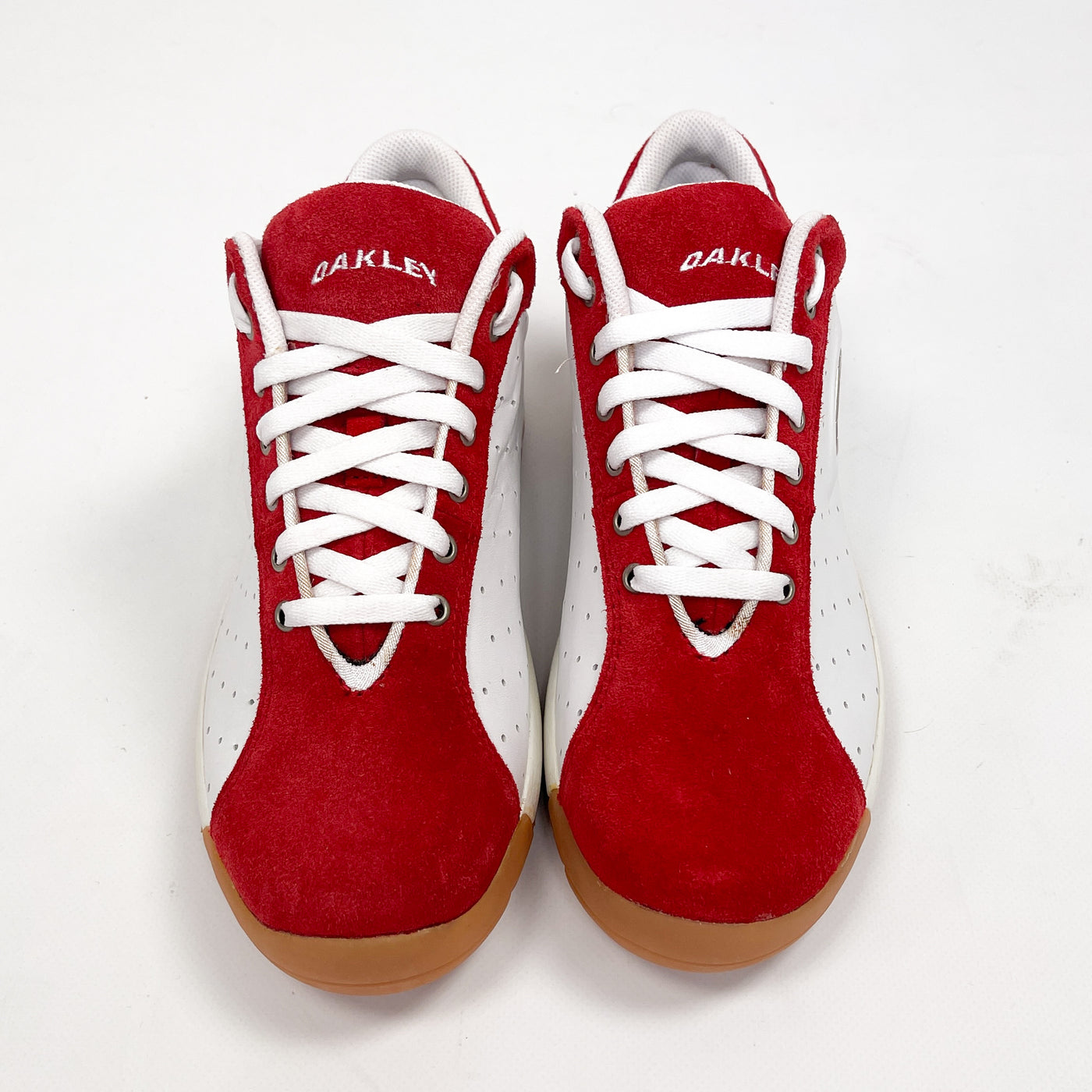 Oakley Factory Pillow Red Suede Sneakers 2000's