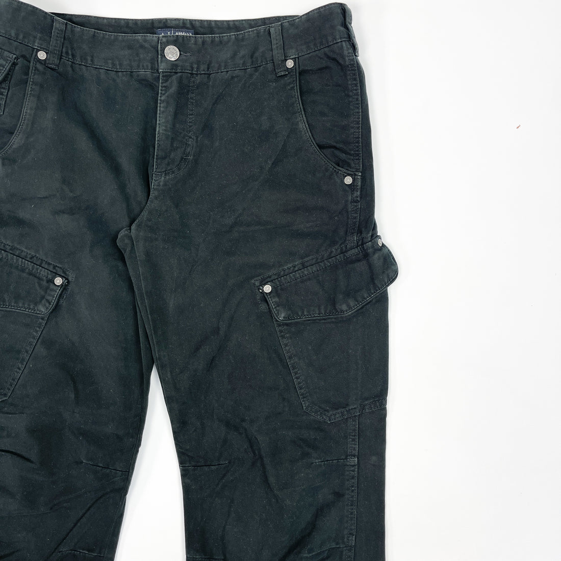Armani Black Cargo Denim Pants 2000's