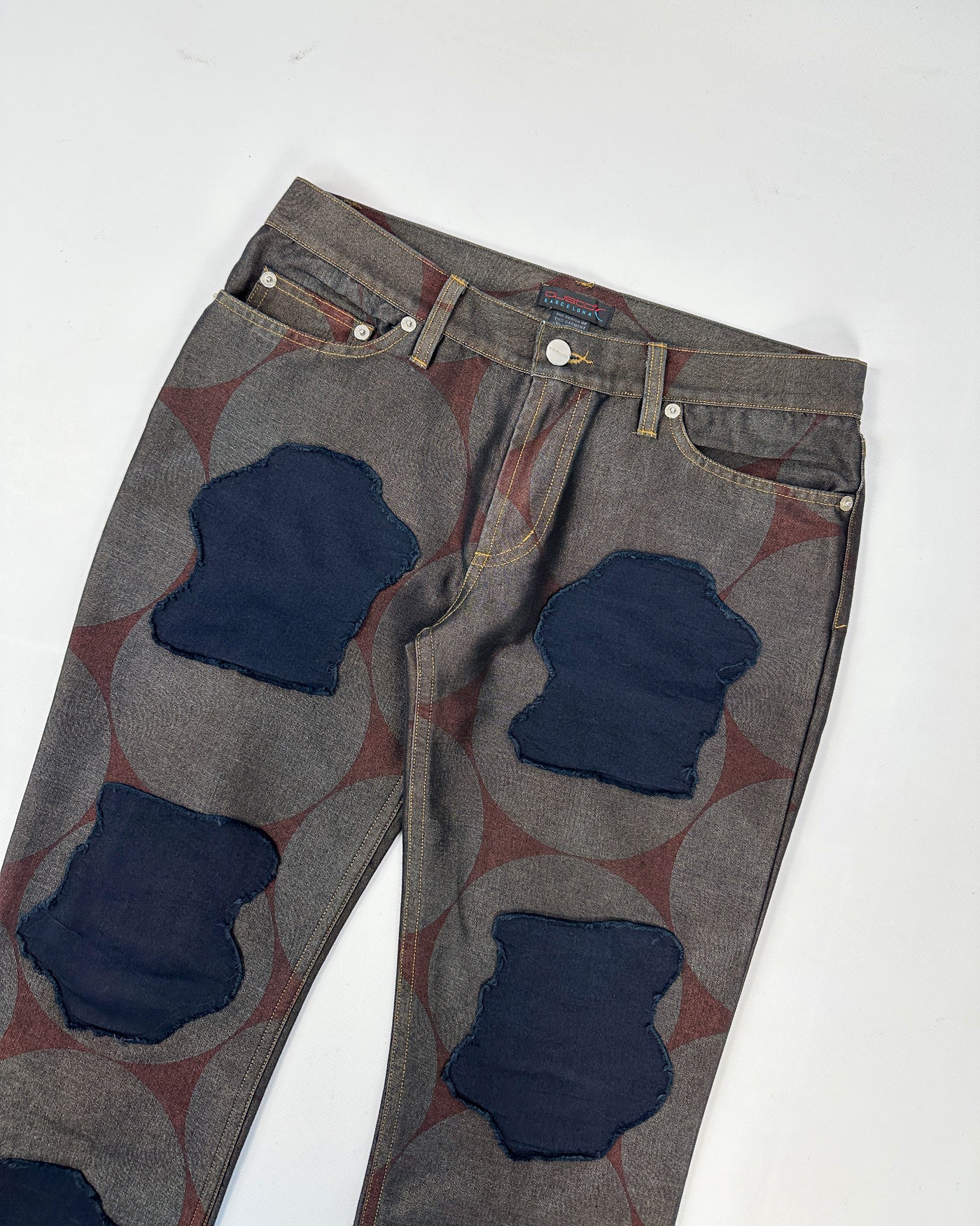 Custo Barcelona Square Pattern Patches Pants 2000's