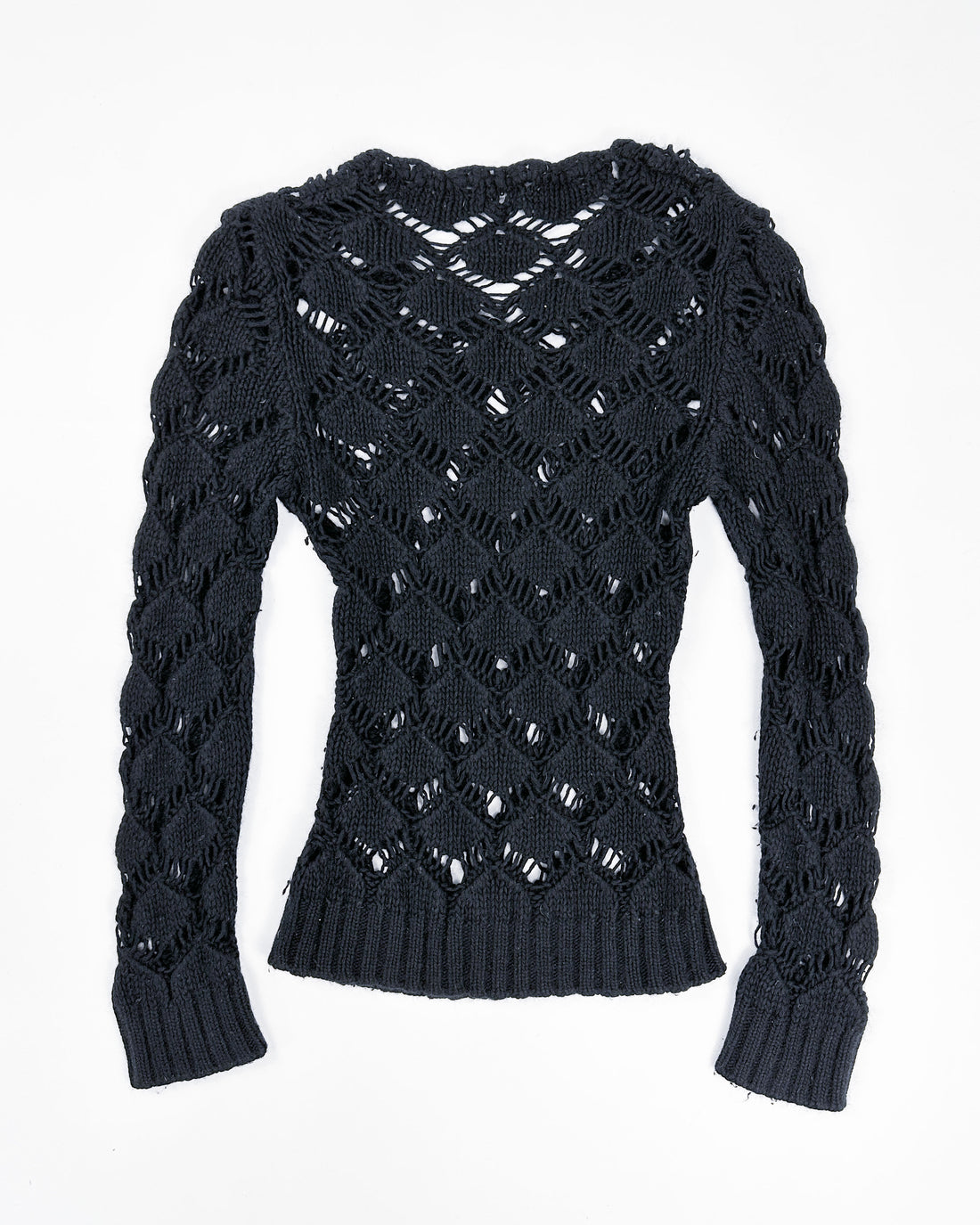 Dolce & Gabbana Black Wool Perforated Knit 2000's