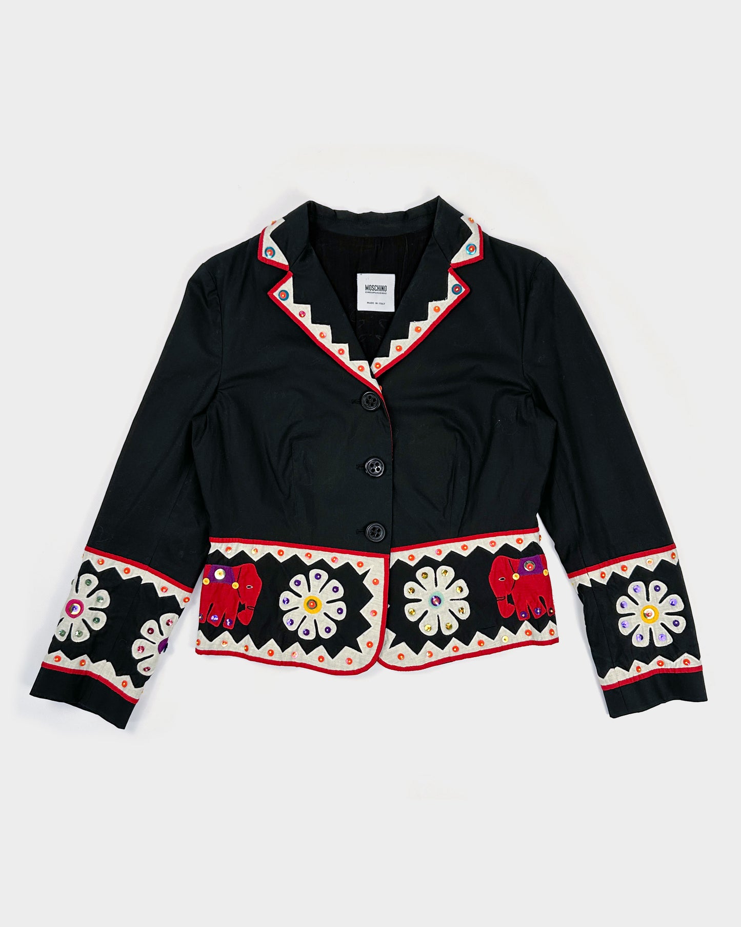 Moschino Cropped Embroidery Light Blazer 2000's