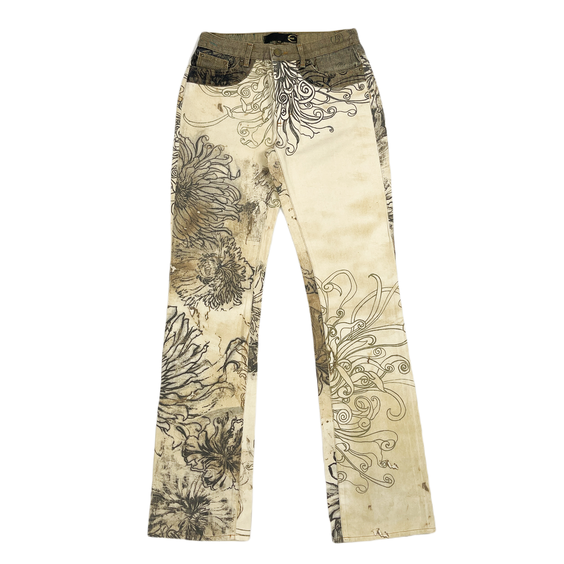 Roberto Cavalli Floral Print Denim Pants 2000's – Vintage TTS