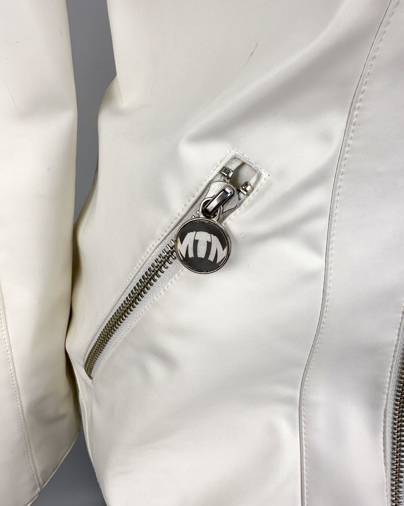 Mugler Polyurethane White Jacket + Pants Set 1990's