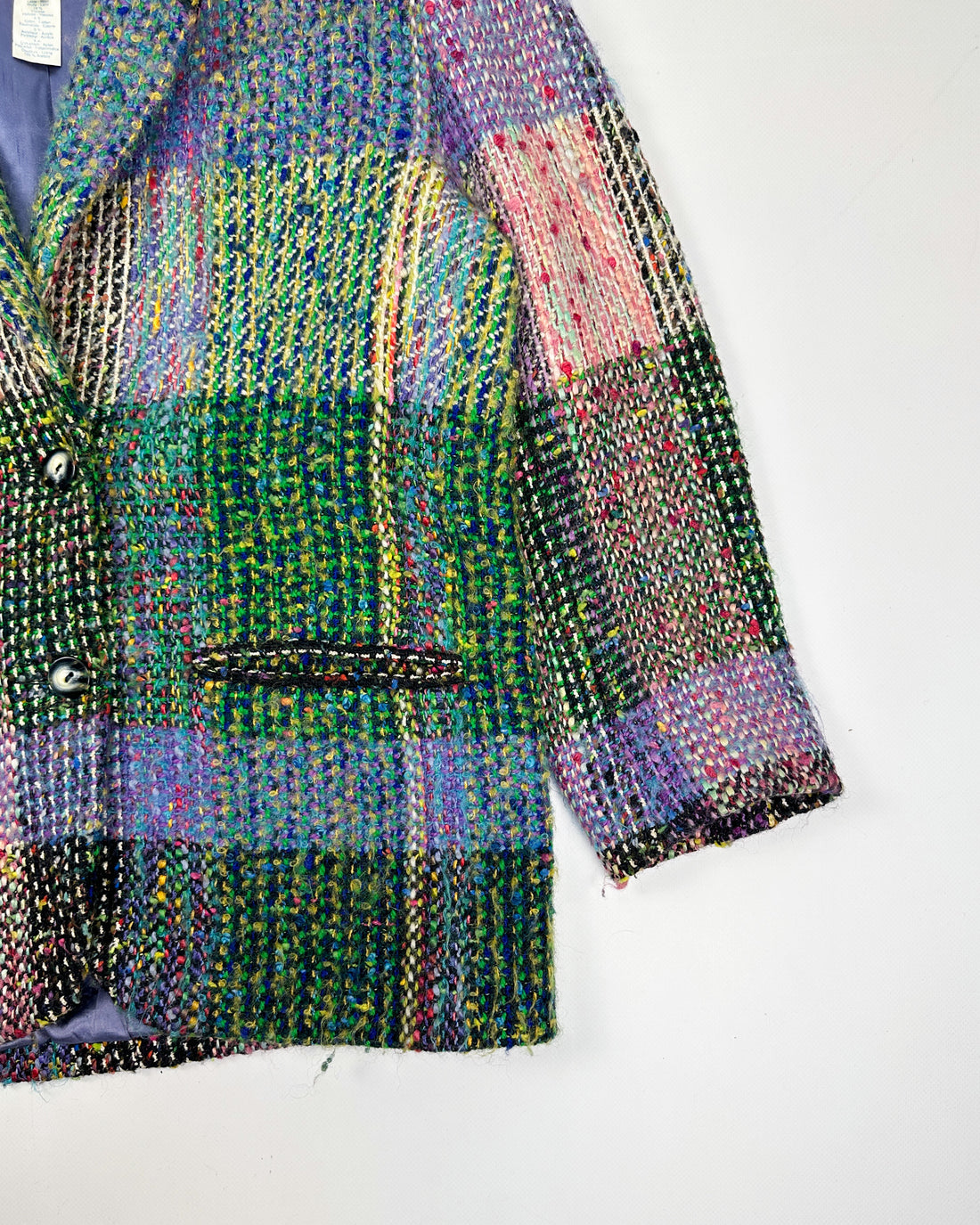 Kenzo Paris Multicolor Wool Coat 1990's