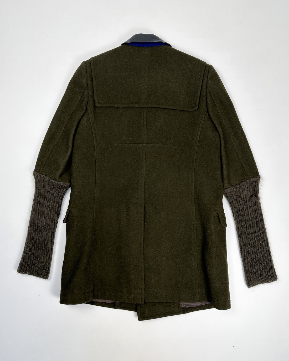 Undercover Mohair sleeves Green Long Coat 2013
