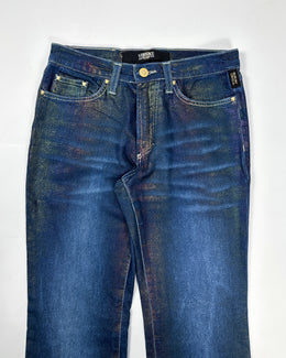 Versace Rainbow Shinny Denim Pants 2000's